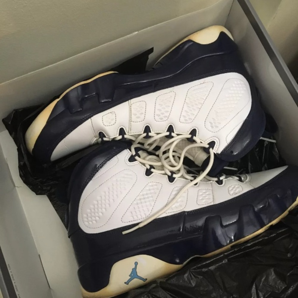 Size 11.5 - Air Jordan 9 White University Blue, UNC 2018 - Picture 5 of 12